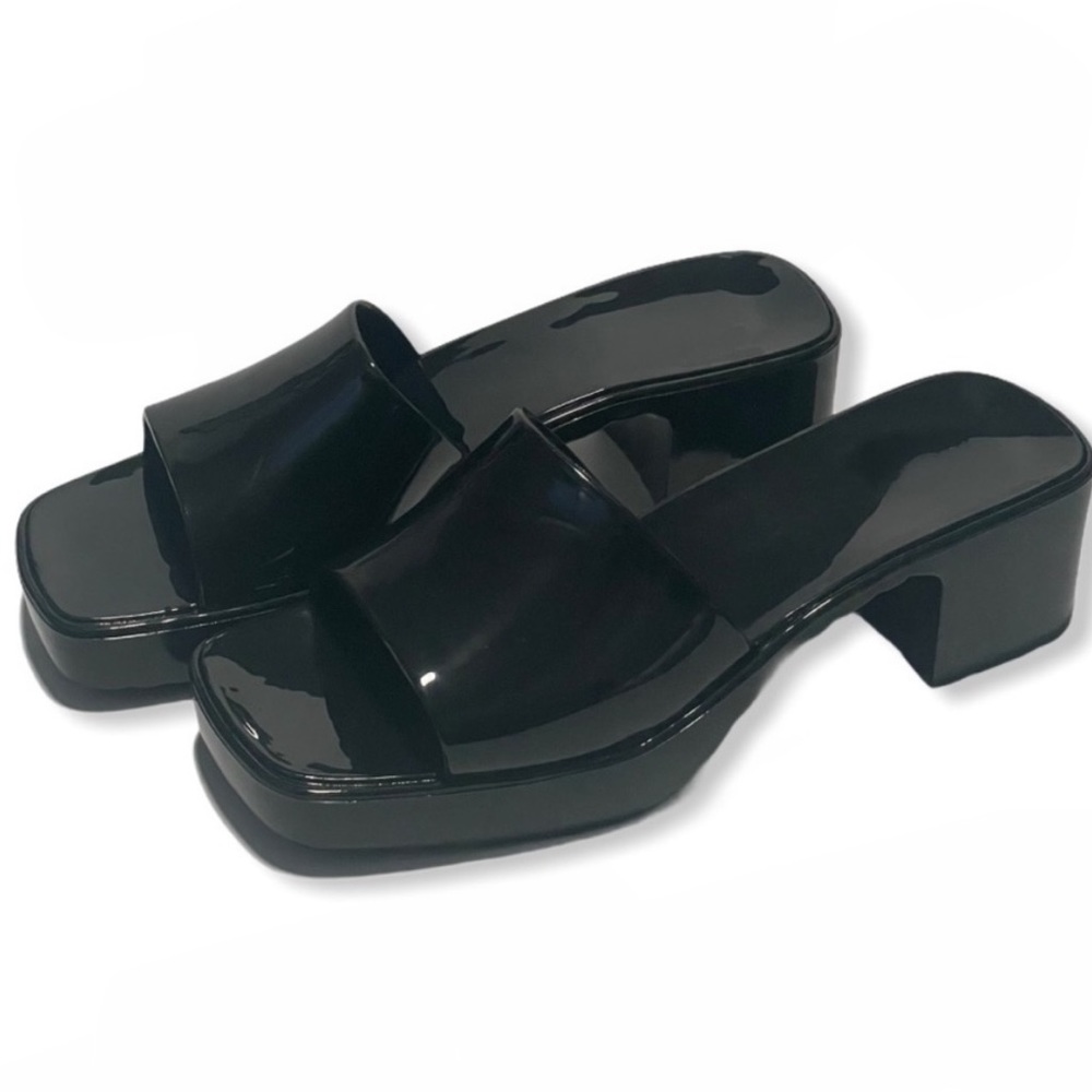 - Black Jelly Block Heels * NEW* - Picture 3 of 9